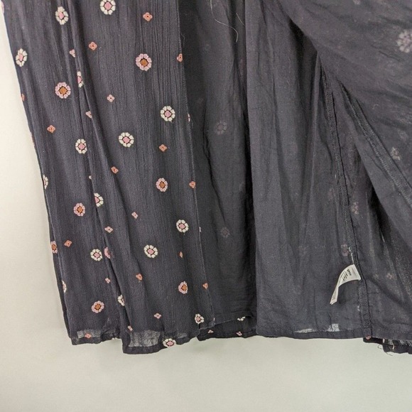 Amuse Society S Bel Air Printed Crinkle Woven Black Boho Maxi Dress - Picture 6 of 11